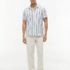 Polo din tricot cu dungi, croială regular Polo din tricot cu dungi, croială regular