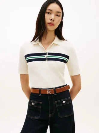 Polo elastic cu dungi, croială regular