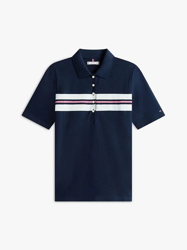 Polo elastic cu dungi, croială regular Polo elastic cu dungi, croială regular