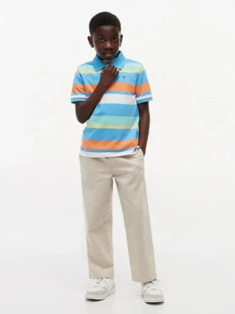 Polo elastic cu dungi multicolore pentru copii