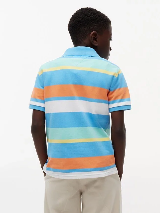 Polo elastic cu dungi multicolore pentru copii Polo elastic cu dungi multicolore pentru copii