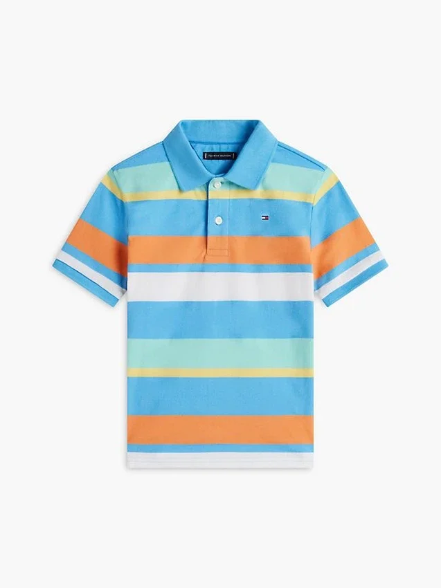 Polo elastic cu dungi multicolore pentru copii Polo elastic cu dungi multicolore pentru copii