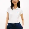 Polo elastic cu monogramă script, croială slim Polo elastic cu monogramă script, croială slim