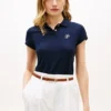 Polo elastic cu monogramă script, croială slim Polo elastic cu monogramă script, croială slim