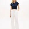 Polo elastic cu monogramă script, croială slim Polo elastic cu monogramă script, croială slim
