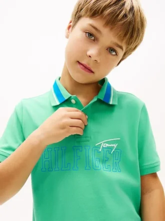Polo elastic pentru copii cu logo Hilfiger