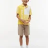 Polo elastic pentru copii cu logo și blocuri de culoare