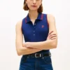 Polo fără mâneci cu croială slim fit și monogramă Polo fără mâneci cu croială slim fit și monogramă