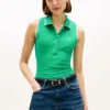 Polo fără mâneci cu croială slim fit și monogramă Polo fără mâneci cu croială slim fit și monogramă
