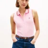 Polo fără mâneci cu croială slim și monogramă Polo fără mâneci cu croială slim și monogramă