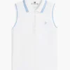 Polo fără mâneci cu croială slim și monogramă Polo fără mâneci cu croială slim și monogramă