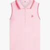 Polo fără mâneci cu croială slim și monogramă Polo fără mâneci cu croială slim și monogramă