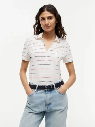 Polo Henley ușor din piqué