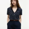 Polo Henley ușor din piqué