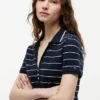 Polo Henley ușor din piqué