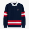 Polo pentru băieți cu logo și dungi Polo pentru băieți cu logo și dungi