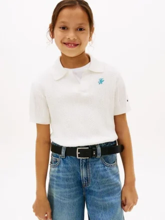 Polo pentru copii cu model Pointelle