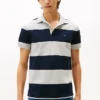 Polo slim fit cu dungi de rugby