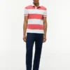 Polo slim fit cu dungi de rugby