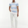 Polo slim fit cu dungi de rugby
