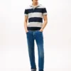 Polo slim fit cu dungi de rugby