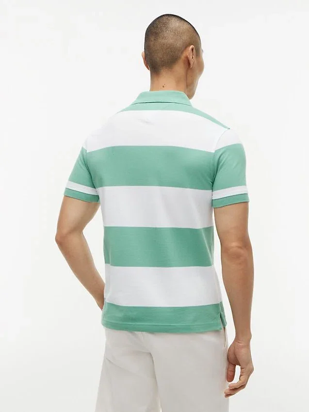 Polo slim fit cu dungi de rugby Polo slim fit cu dungi de rugby