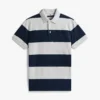 Polo slim fit cu dungi de rugby