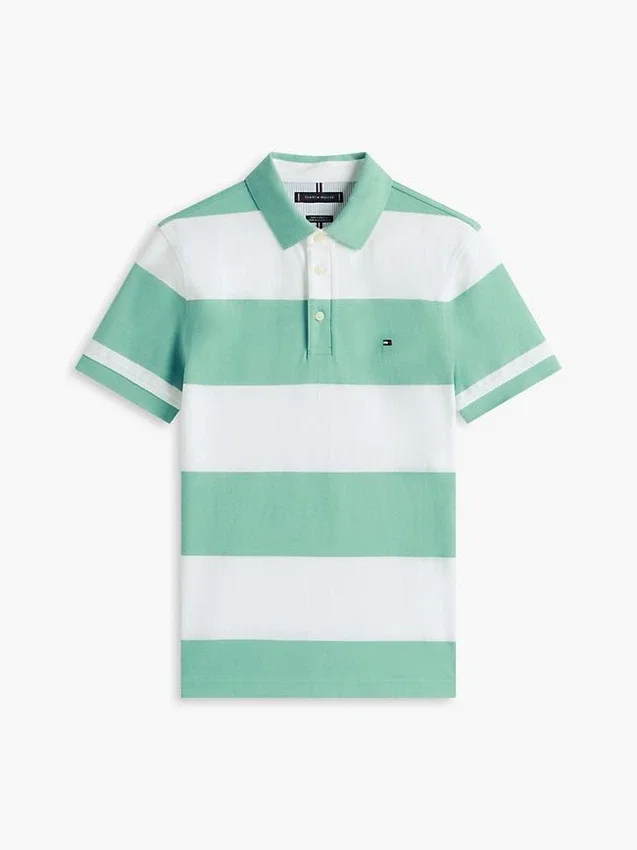 Polo slim fit cu dungi de rugby Polo slim fit cu dungi de rugby
