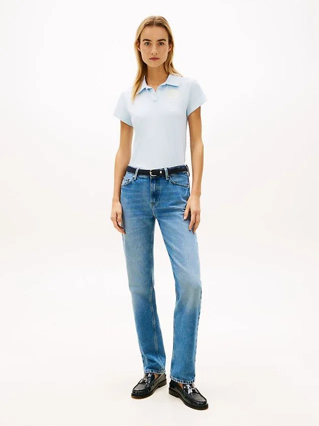 Polo slim fit cu logo frunză de laur Polo slim fit cu logo frunză de laur