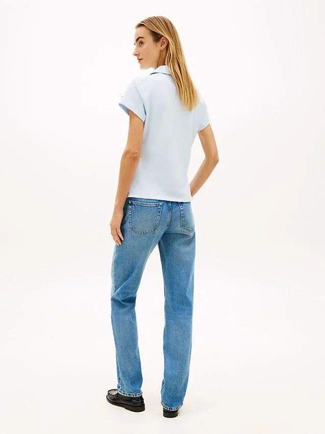 Polo slim fit cu logo frunză de laur Polo slim fit cu logo frunză de laur