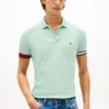 Polo slim fit din bumbac neted interlock Polo slim fit din bumbac neted interlock