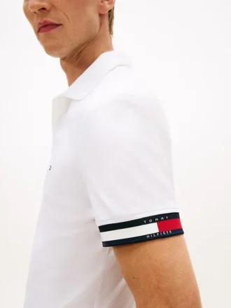 Polo slim fit din bumbac neted interlock