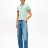 Polo slim fit din bumbac neted interlock Polo slim fit din bumbac neted interlock
