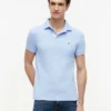 Polo slim fit din piqué elastic
