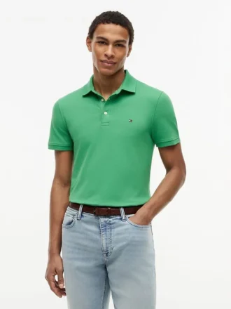 Polo slim fit din piqué elastic