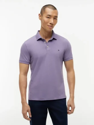 Polo slim fit din piqué elastic