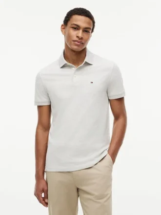 Polo slim fit din piqué elastic