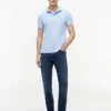 Polo slim fit din piqué elastic