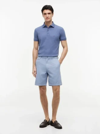 Polo slim fit din piqué elastic