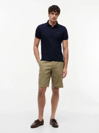Polo slim fit din piqué elastic