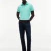 Polo slim fit din piqué elastic