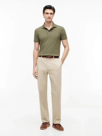 Polo slim fit din piqué elastic