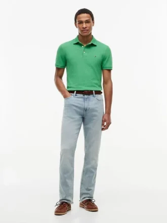 Polo slim fit din piqué elastic
