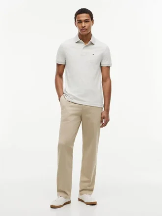 Polo slim fit din piqué elastic