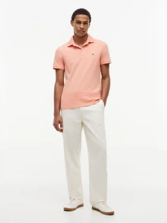 Polo slim fit din piqué elastic