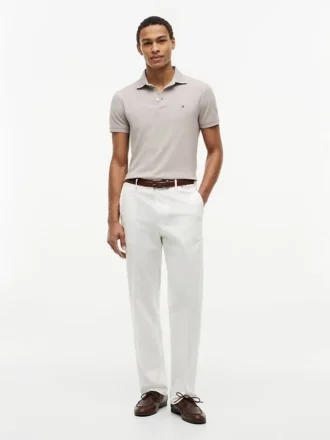Polo slim fit din piqué elastic