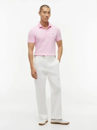Polo slim fit din piqué elastic