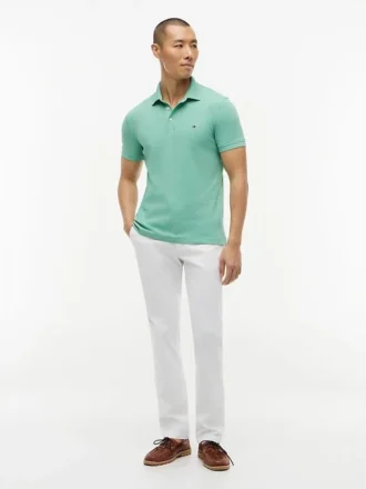 Polo slim fit din piqué elastic