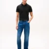 Polo slim fit din piqué elastic