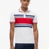 Polo slim fit din piqué elastic cu dungi groase